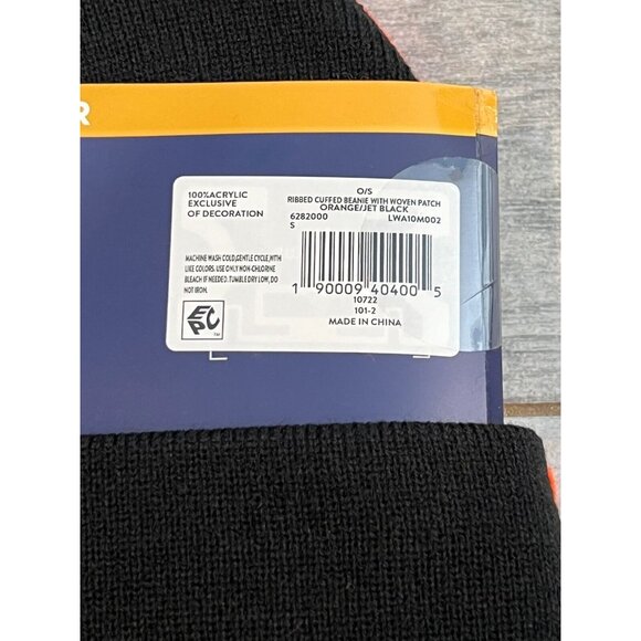 Lee Workwear Beanie Caps One Size 2 Pack Orange Black NWT Acrylic Tigers‎ Hats - Picture 3 of 4